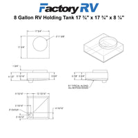 RV 8 Gallon Holding Tank 17 ¾" x 17 ¾" x 8 ¼" | Elkhart Plastics EPI 3772