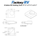RV 8 Gallon Holding Tank 17 ¾" x 17 ¾" x 8 ¼" | Elkhart Plastics EPI 3772