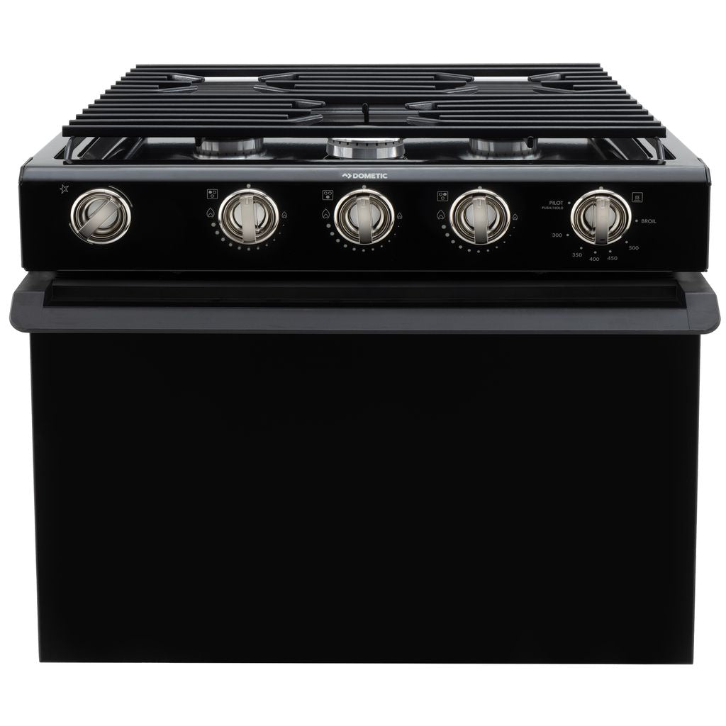 Dometic RV Oven 3-Burner Stove with Range | 16" Tall | Black