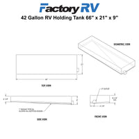 RV 42 Gallon Holding Tank 66" x 21" x 9" | Elkhart Plastics EPI 366H