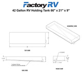 RV 42 Gallon Holding Tank 66" x 21" x 9" | Elkhart Plastics EPI 366H