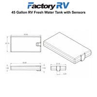 RV 45 Gallon Water Tank Fresh | with Sensors