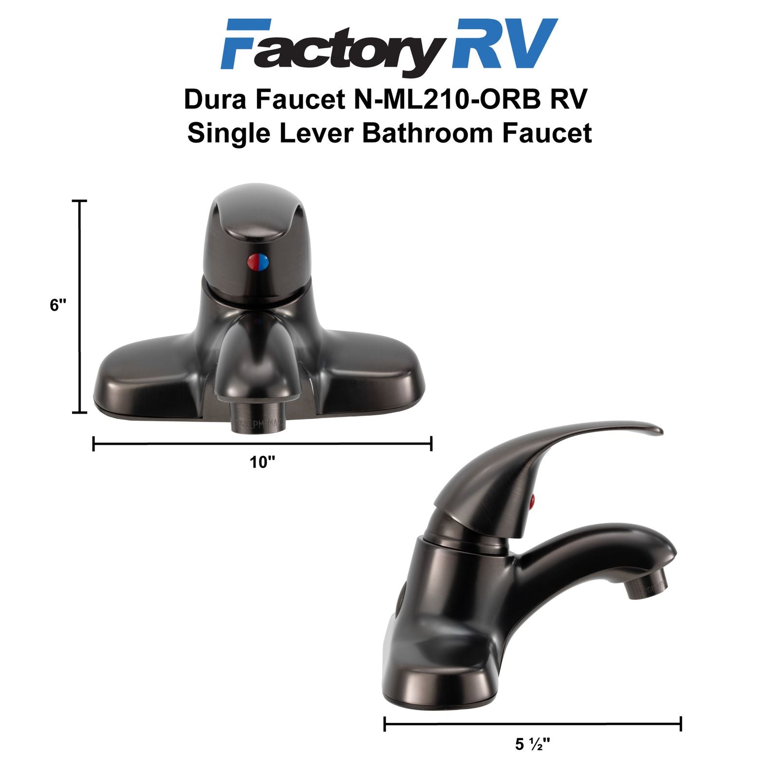 Dura Faucet RV Bathroom Faucet | Single Lever | Bronze Finish