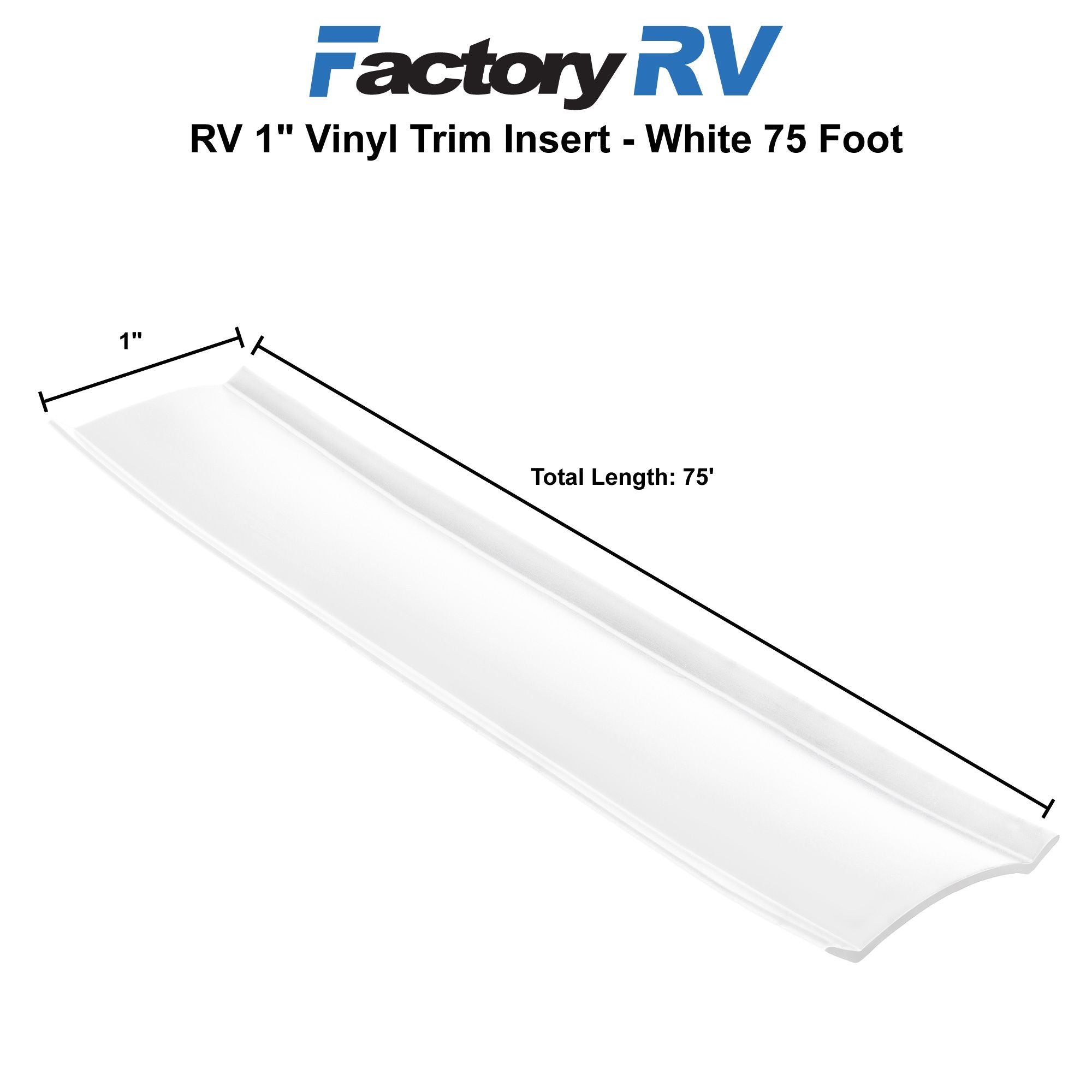 RV Trim 1" Vinyl Insert | Black or White