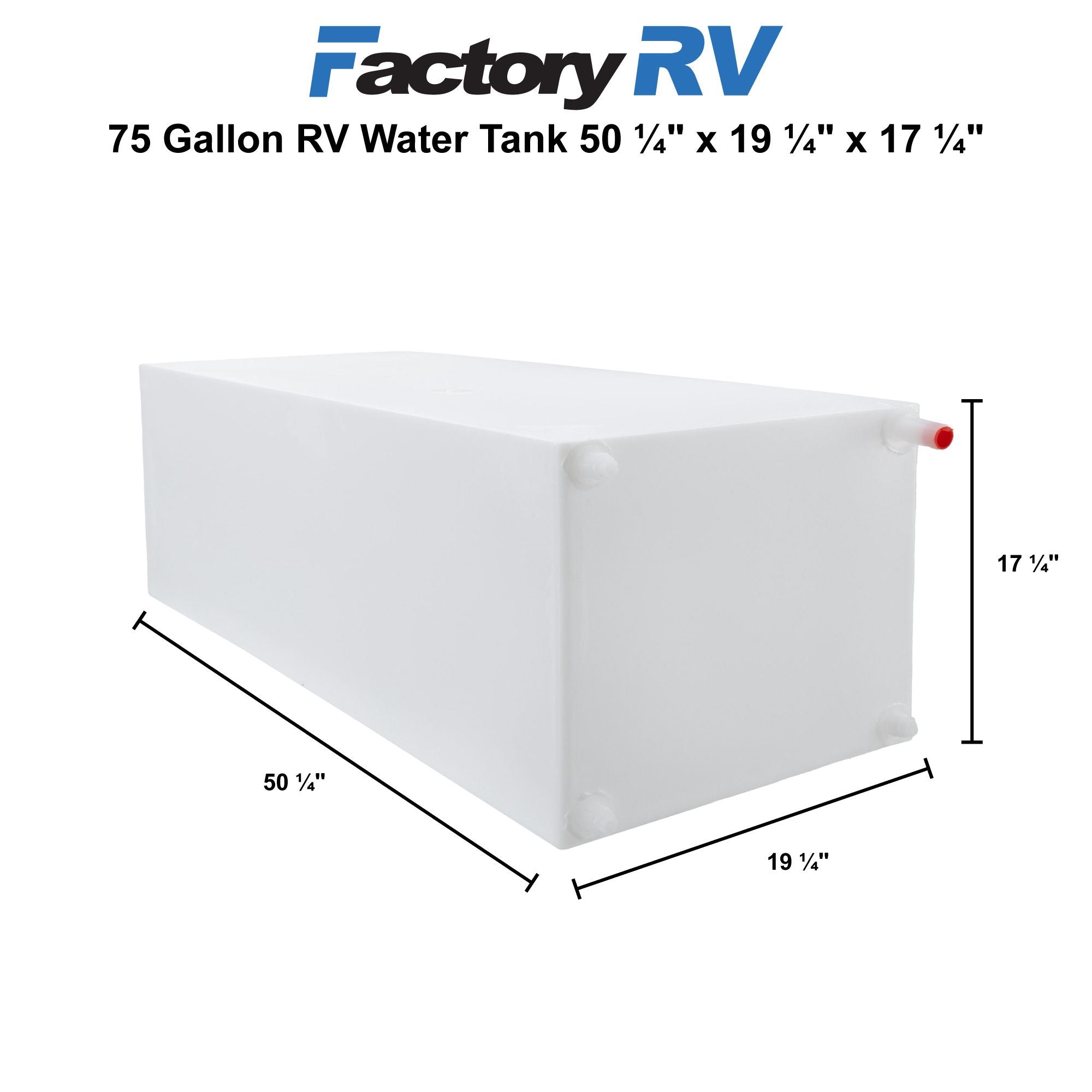 RV Fresh Water Tank 75 Gallon | 50 ¼" x 19 ¼" x 17 ¼"