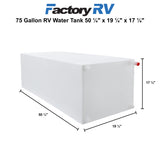 RV 75 Gallon Fresh Water Tank 50 ¼" x 19 ¼" x 17 ¼"