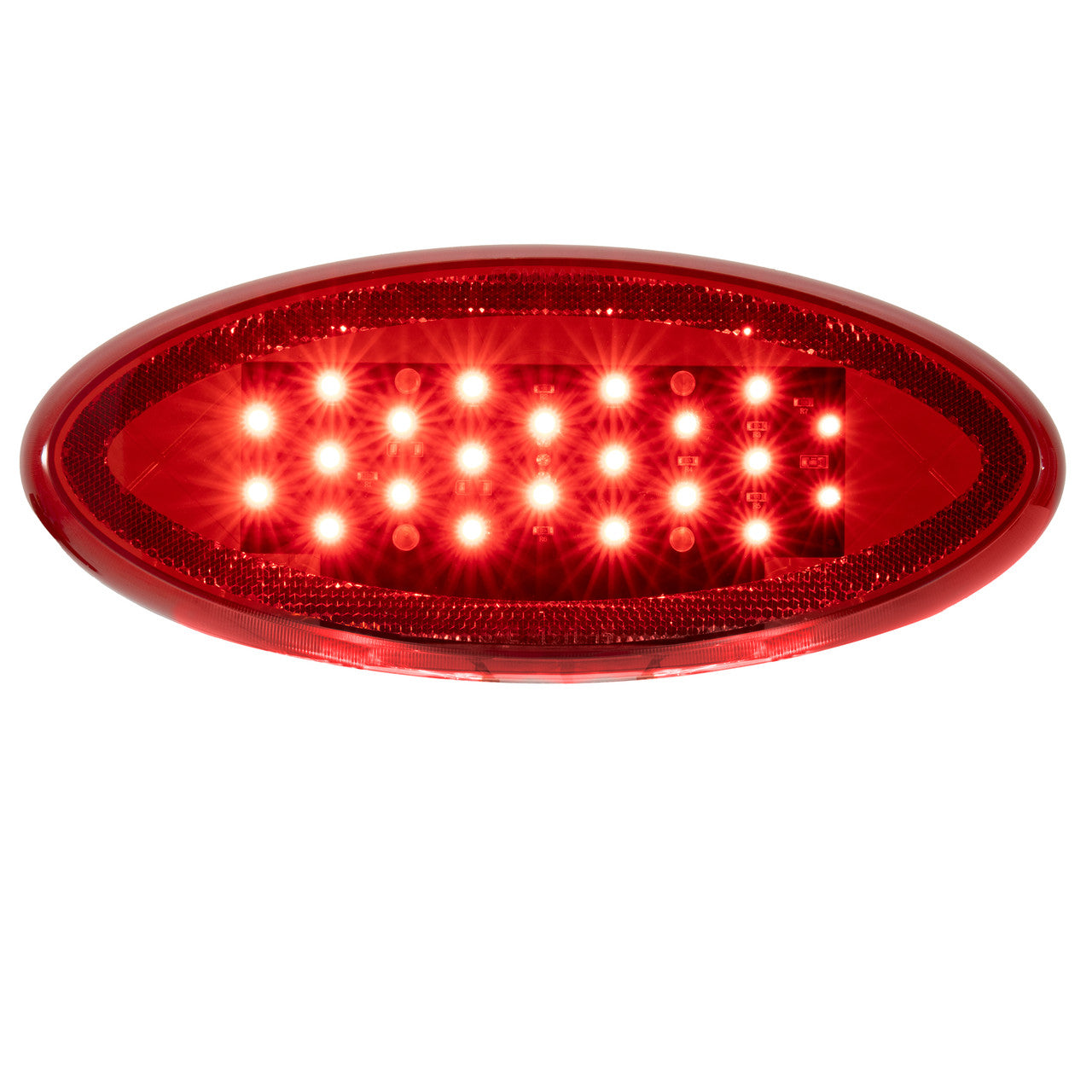 RV Tail Lights | 9" Red LEDs Oval | Optional License Plate Bracket | Exterior Lighting for Safety