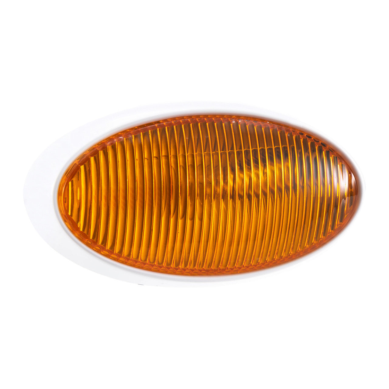 RV Oval LED Porch Light | Exterior Lighting for Entry Doorway | White with Amber Lens | Visibility & Safety at Night