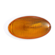 RV Oval LED Porch Light | Exterior Lighting for Entry Doorway | White with Amber Lens | Visibility & Safety at Night