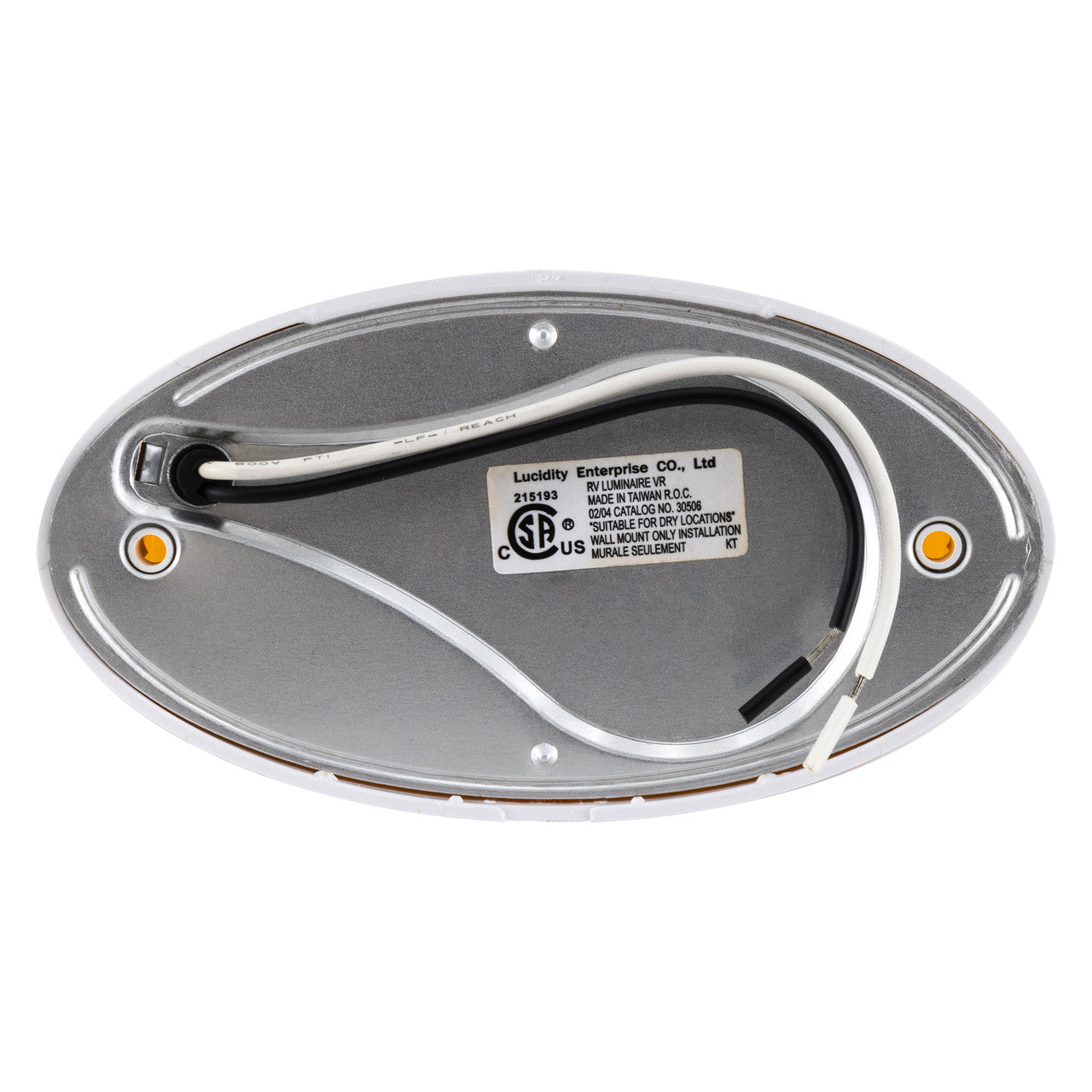 RV Oval LED Porch Light | Exterior Lighting for Entry Doorway | White with Amber Lens | Visibility & Safety at Night