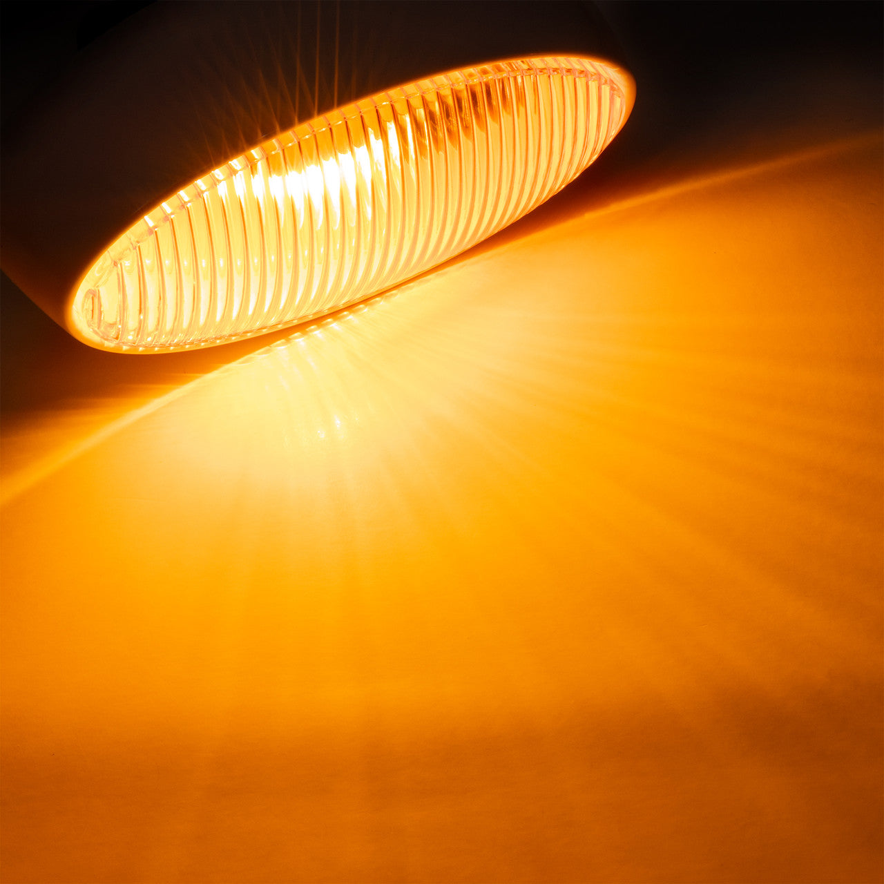 RV Oval LED Porch Light | Exterior Lighting for Entry Doorway | White with Amber Lens | Visibility & Safety at Night