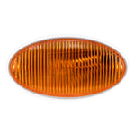 RV Oval LED Porch Light | Exterior Lighting for Entry Doorway | White with Amber Lens | Visibility & Safety at Night