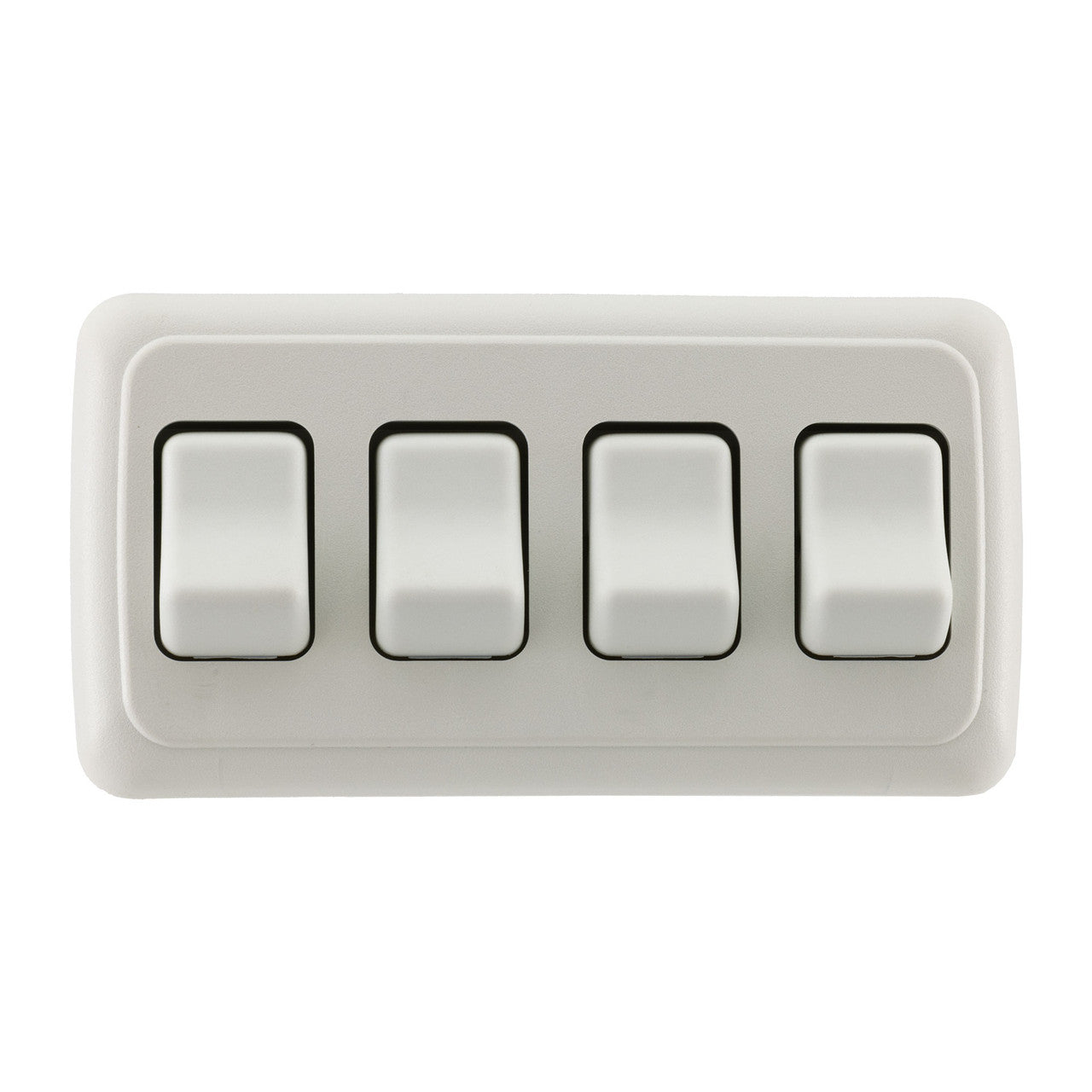 RV Switch | On / Off SPST Switch | 4 Gang Bezel | 12 Volt