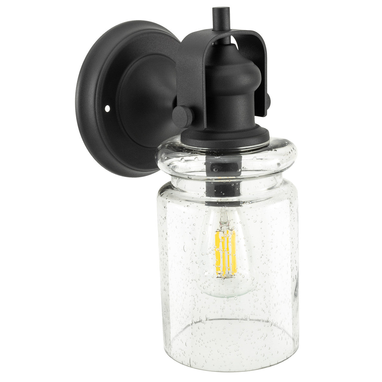 RV Wall Mounted Light | 12V LED | Interior Lighting | Matte Black Finish and Glass Sconce
