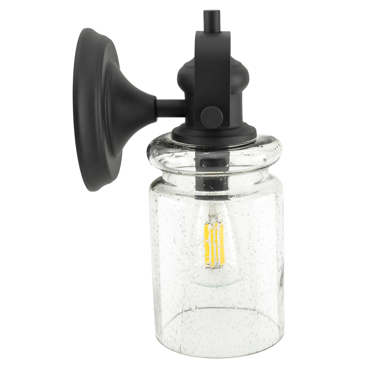 RV Wall Mounted Light | 12V LED | Interior Lighting | Matte Black Finish and Glass Sconce