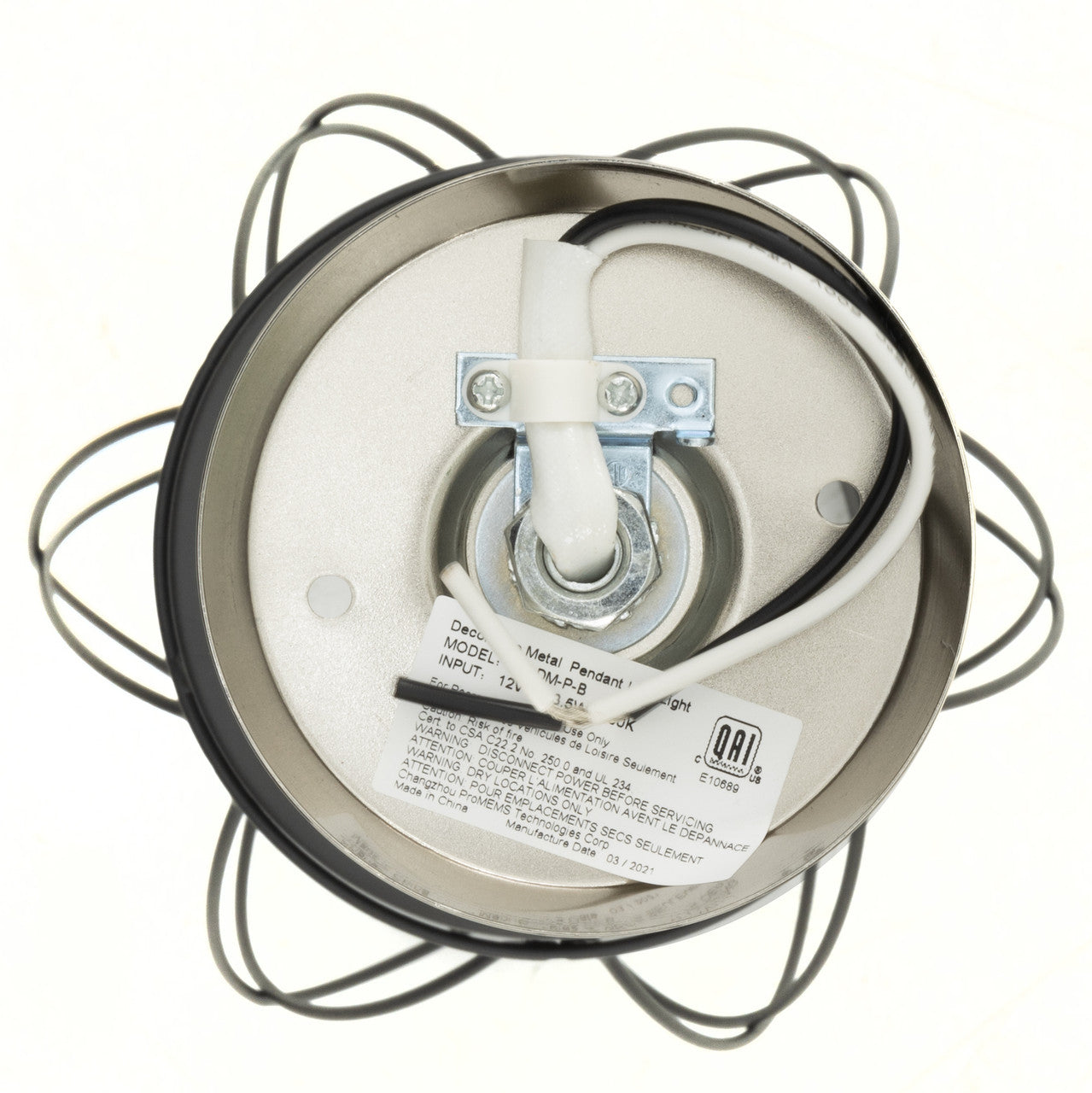 RV Ceiling Pendant Light | 12V LED | Interior Lighting | with Matte Black Finish