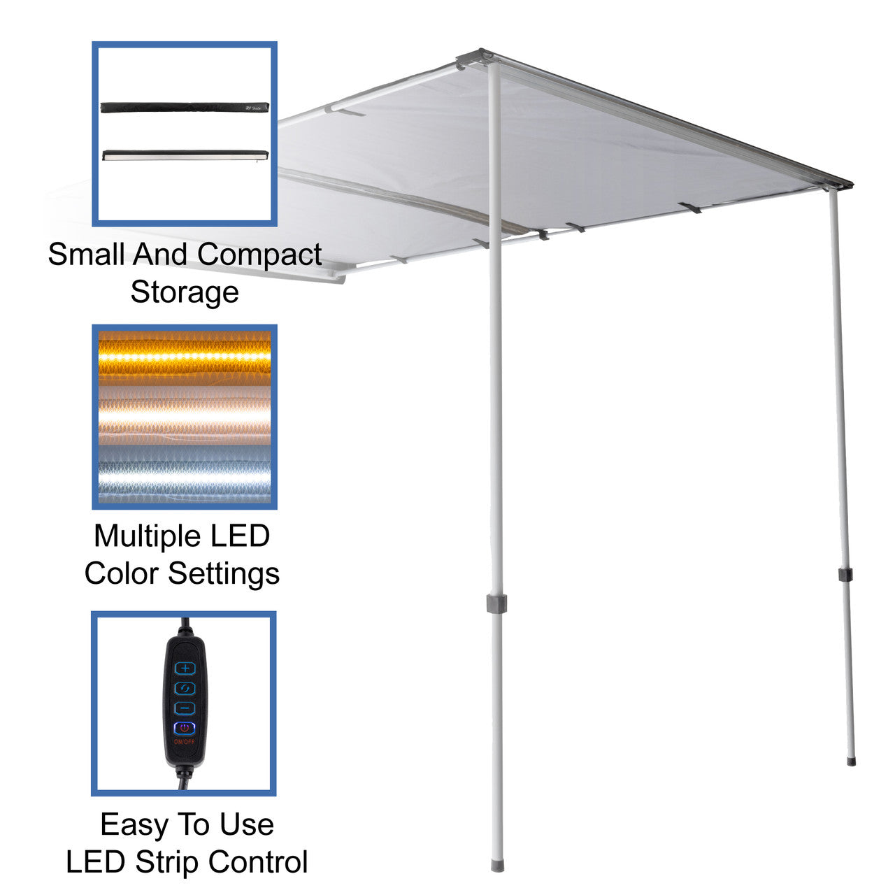 IRV Tehcnologies Camper Awning 6.5' Rooftop Kit | LED Lighting Built In