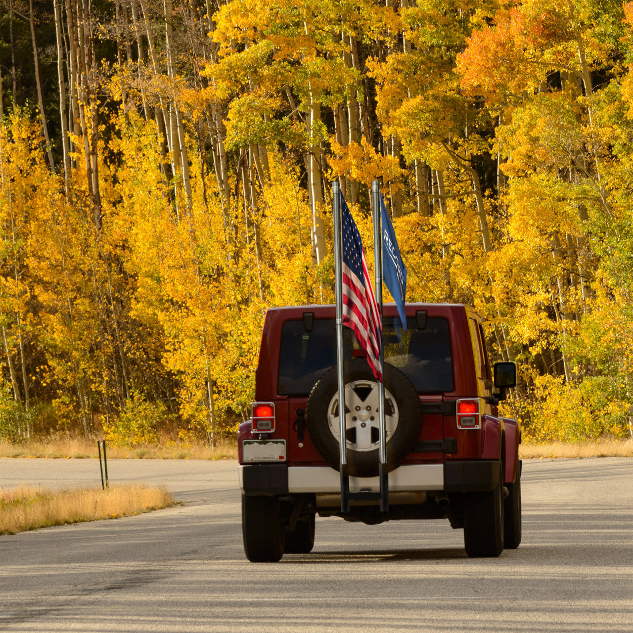 Trailer Hitch Dual Flag Pole Mount | Fits 2" Receiver
