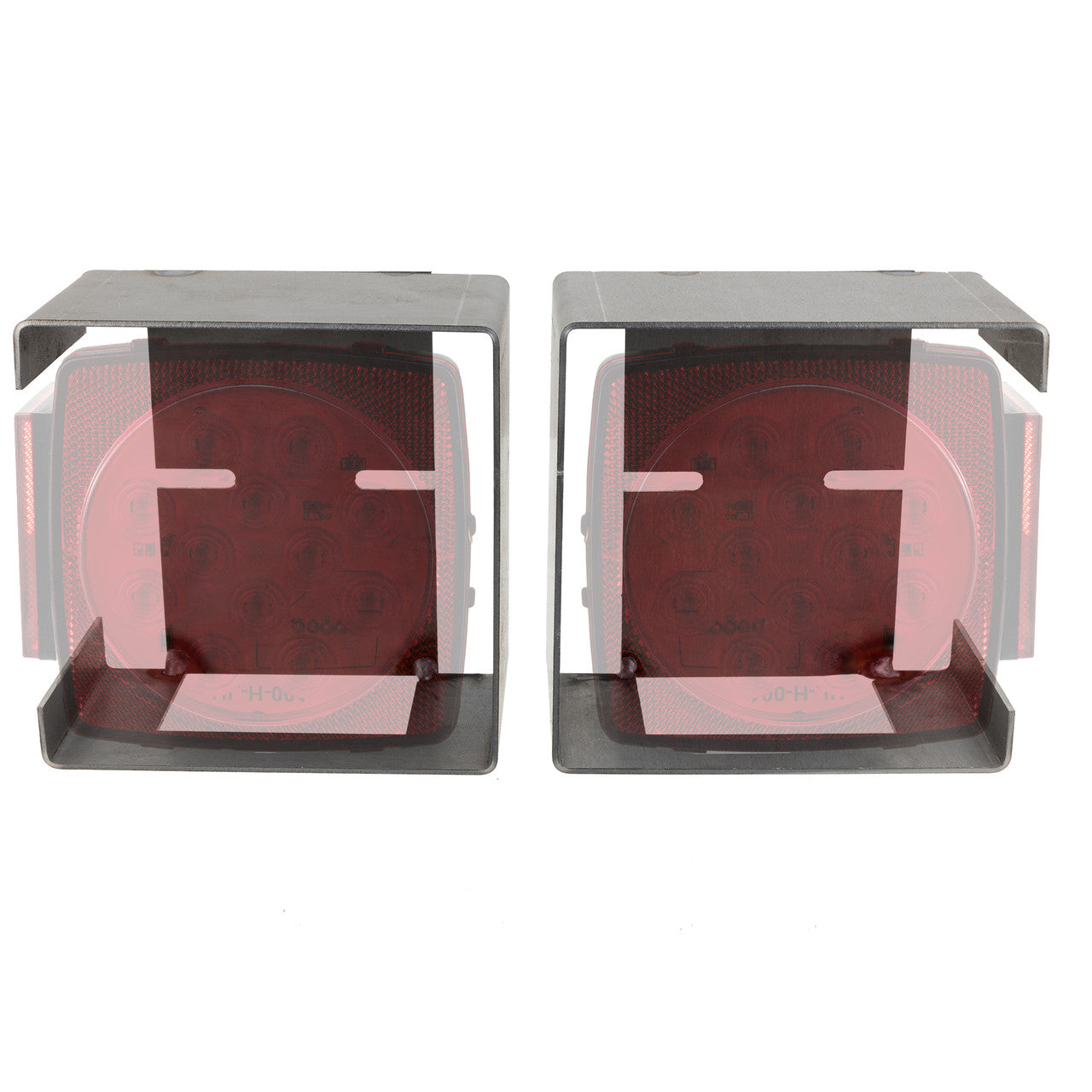 Trailer Square Tail Light Mounting Boxes | Steel | Set of Two