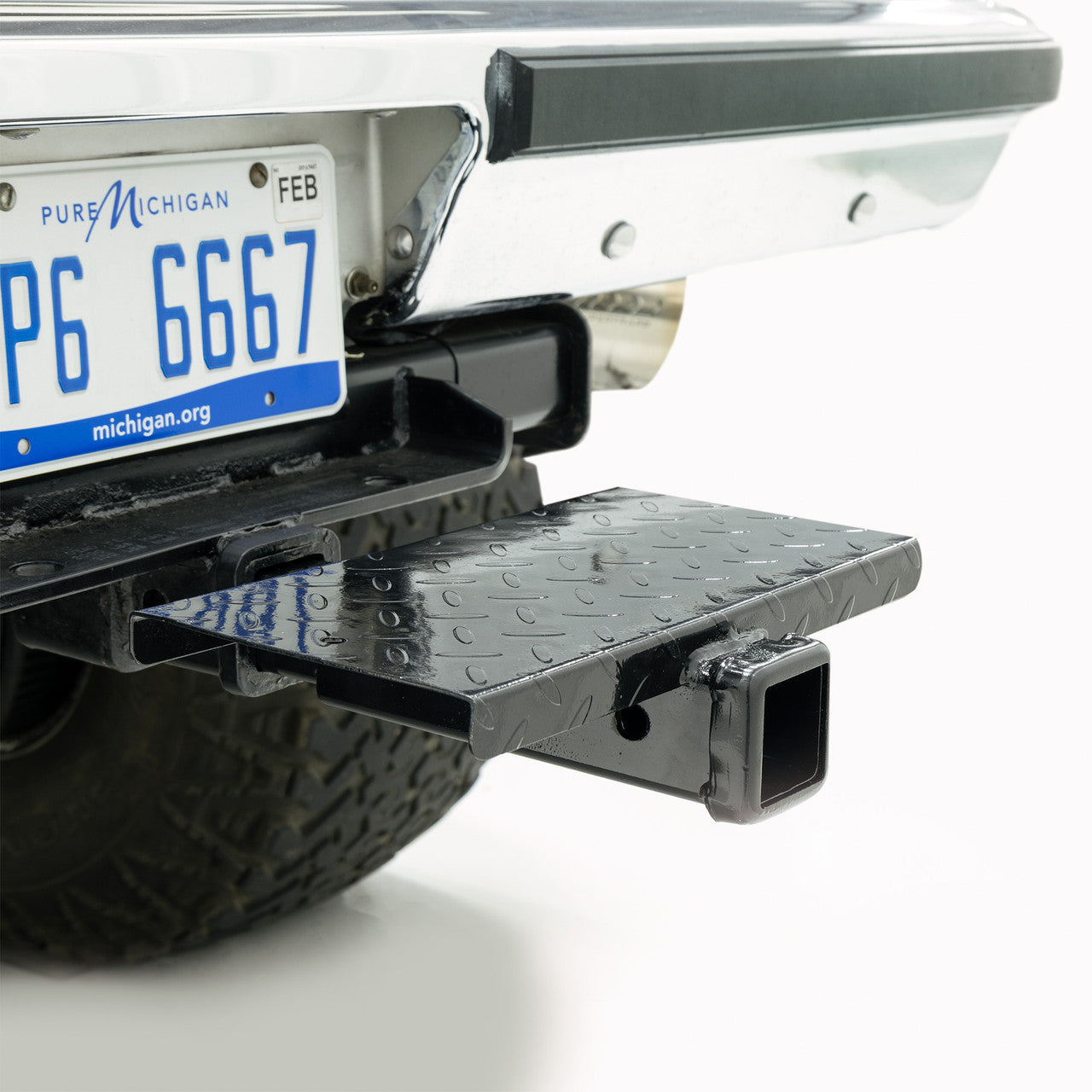 Trailer Hitch Step 2" | Black Diamond Plate