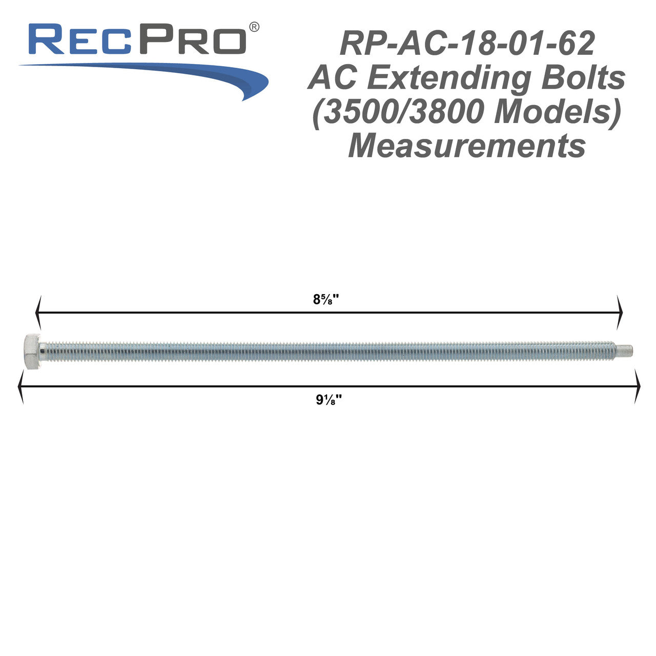 RecPro RV A/C Unit Bolts for Thick Roofs <5-5/8" | Fits 3800 & 3501 Models