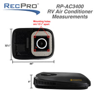 RecPro RV 13.5K Quiet Air Conditioner with Heat Pump | Non-Ducted | Low Profile | Remote