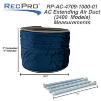 RecPro RV A/C Unit Extending Air Duct for Thick Roofs >2-3/4" | Fits 3400 Low Profile Model