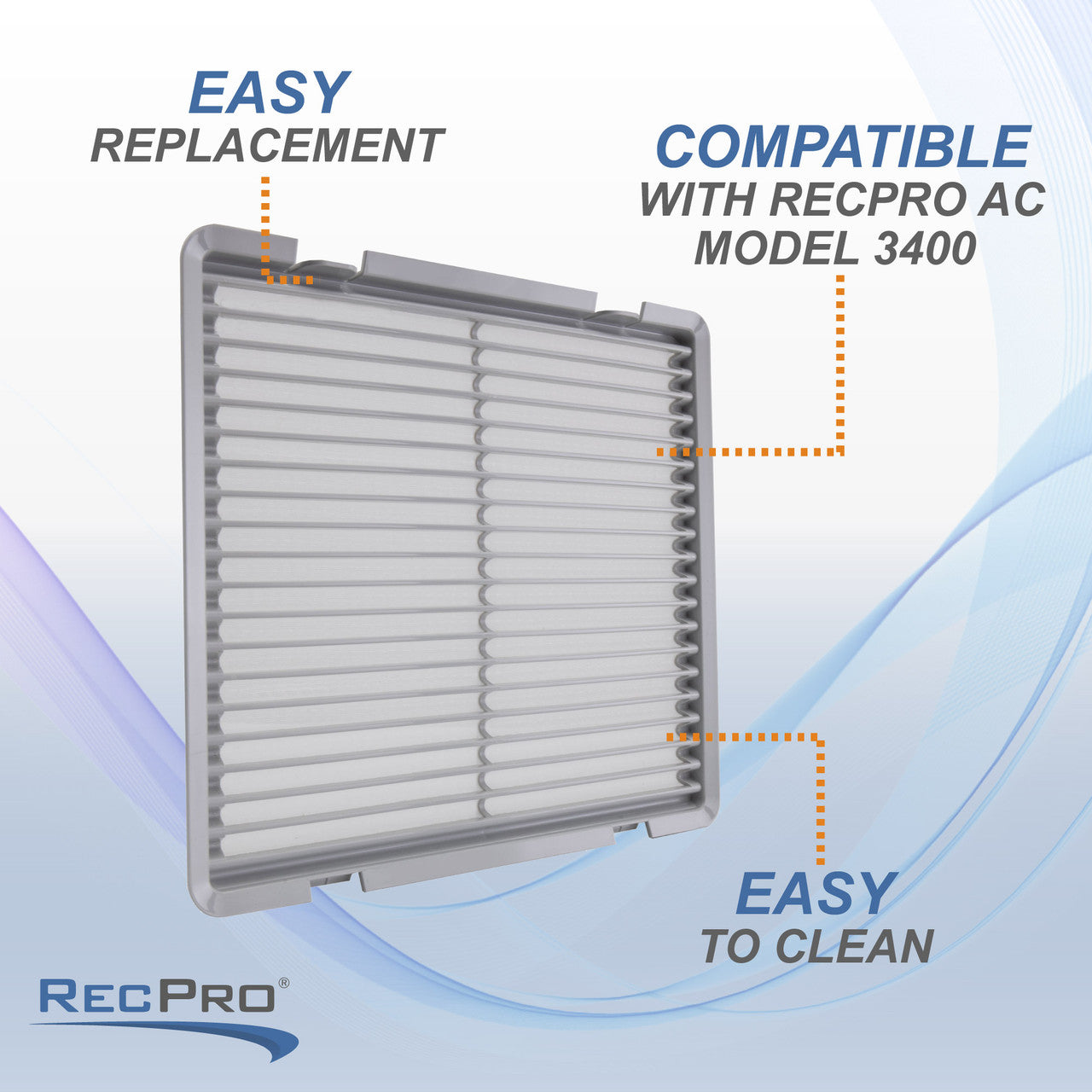 RecPro RV Air Conditioner Inside Cabin Filter Replacement  | Fits 3400 Series