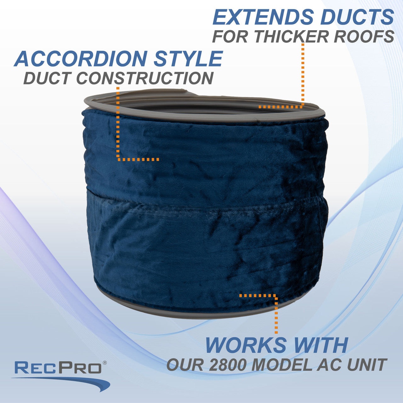 RecPro RV A/C Unit Extending Air Duct for Thick Roofs >3-3/8" | Fits 2800 Model