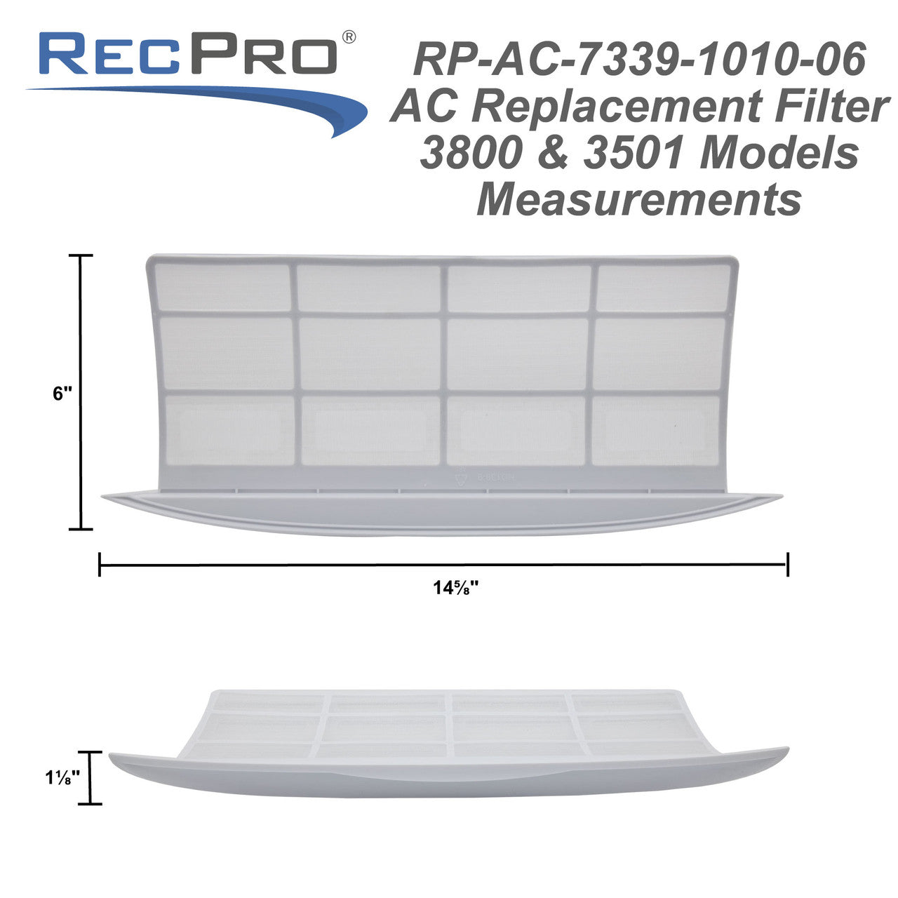 RecPro Replacement Inside Cabin Filters for Air Conditioner | Fits 2801, 3501 & 3800 Models