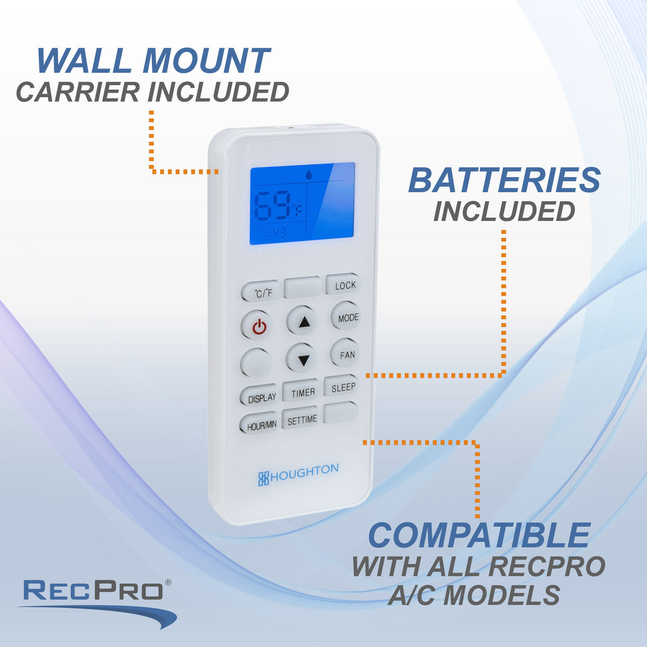 Houghton Air Conditioner Remote Replacement | Works with All RecPro Models
