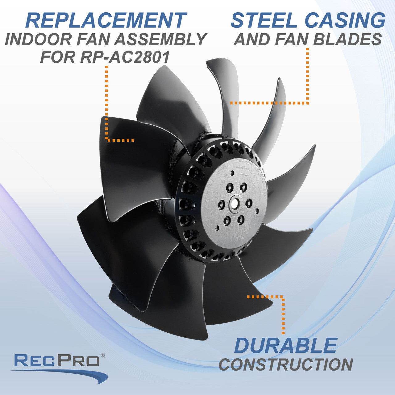 RecPro Indoor Fan Assembly Replacement for Air Conditioner | Fits 2800 Series