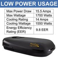 RecPro RV 13.5K Quiet Air Conditioner with Heat Pump | Non-Ducted | Low Profile | Remote