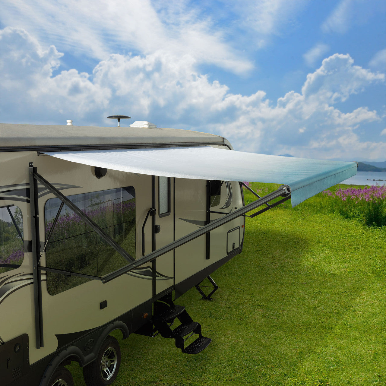 RecPro RV Awning Electric Assembly | Black