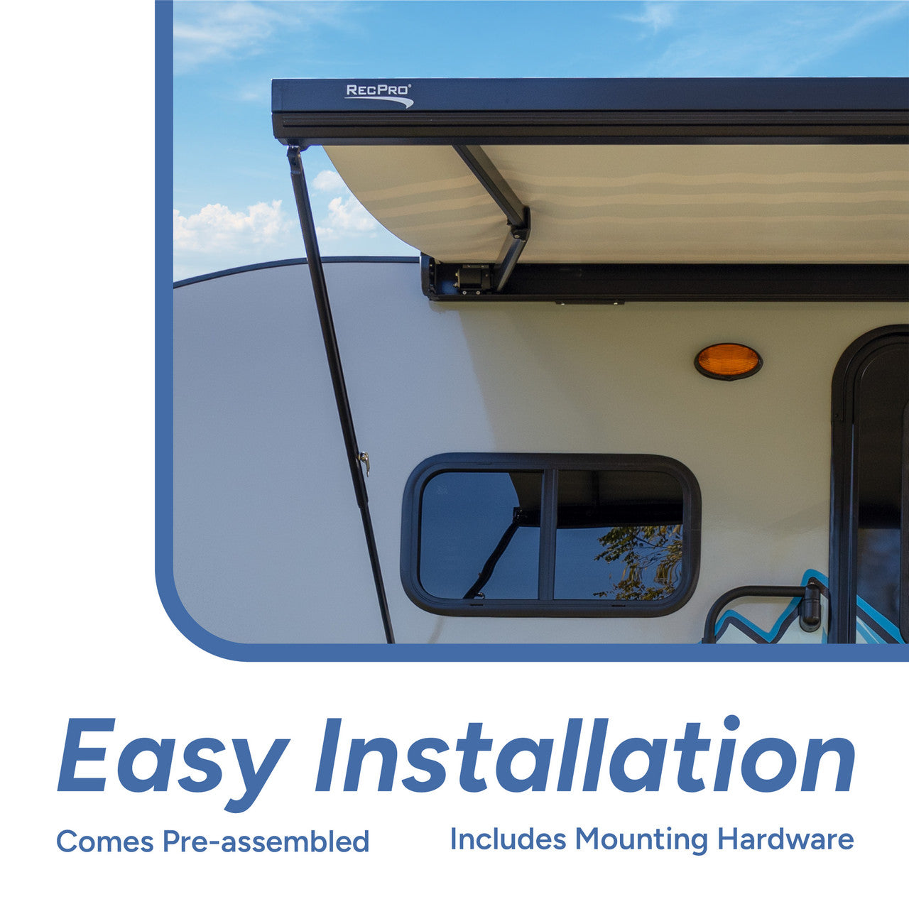 RecPro RV Awning 7' | Cassette Motorized Retractable