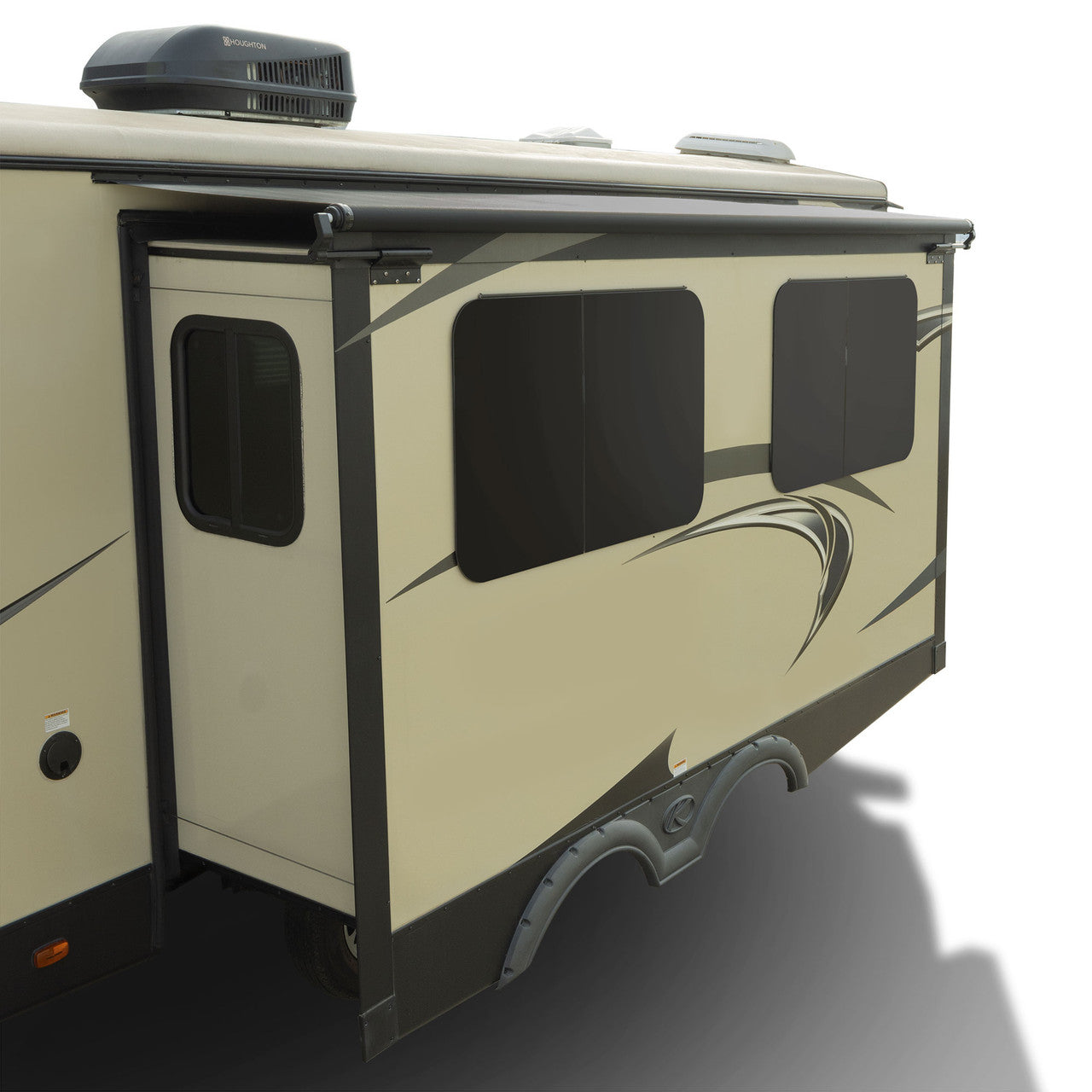 RecPro RV Slideout Awning | Slide Topper Cover Assembly | Black