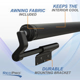 RecPro RV Slideout Awning | Slide Topper Cover Assembly | Black
