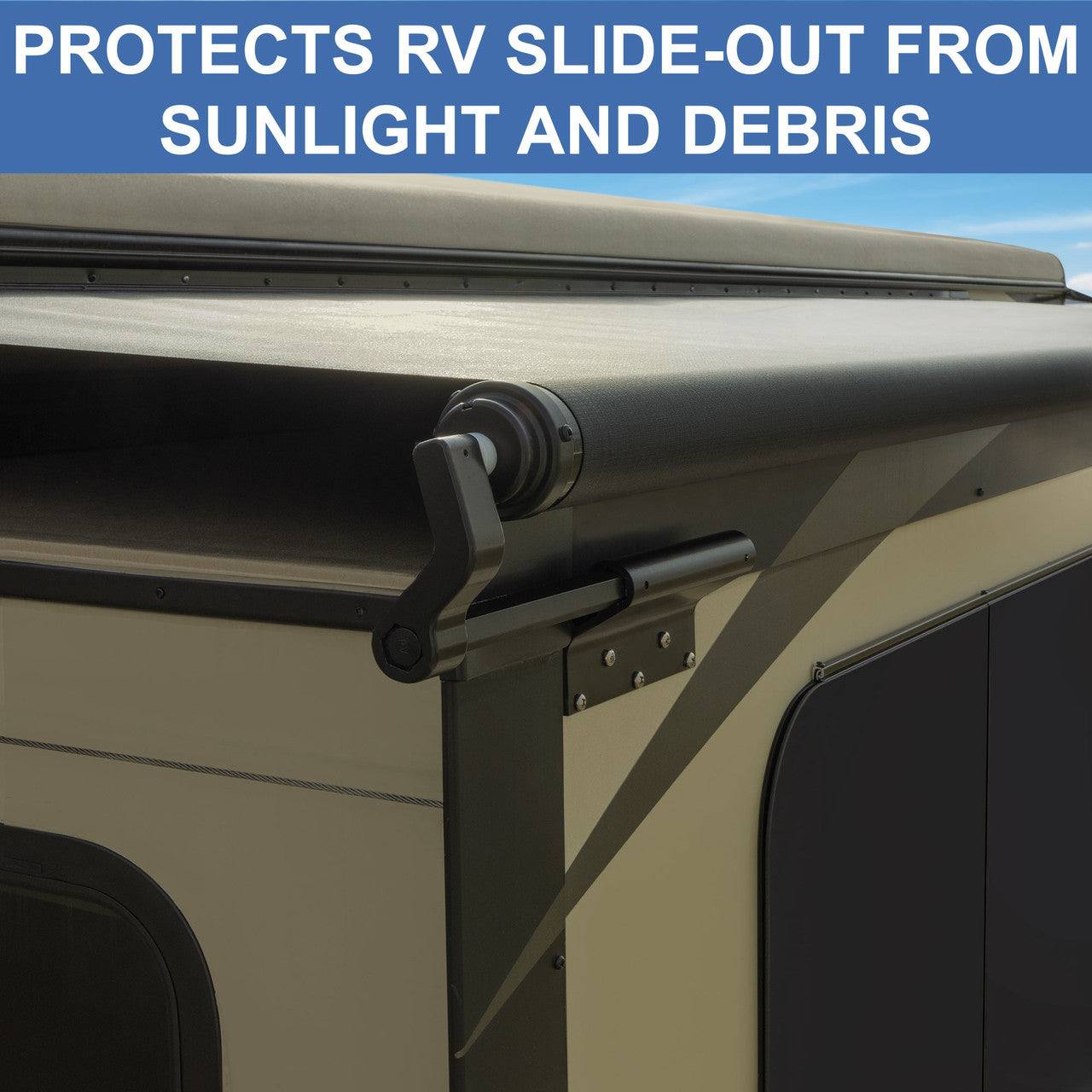 RecPro RV Slideout Awning | Slide Topper Cover Assembly | Black