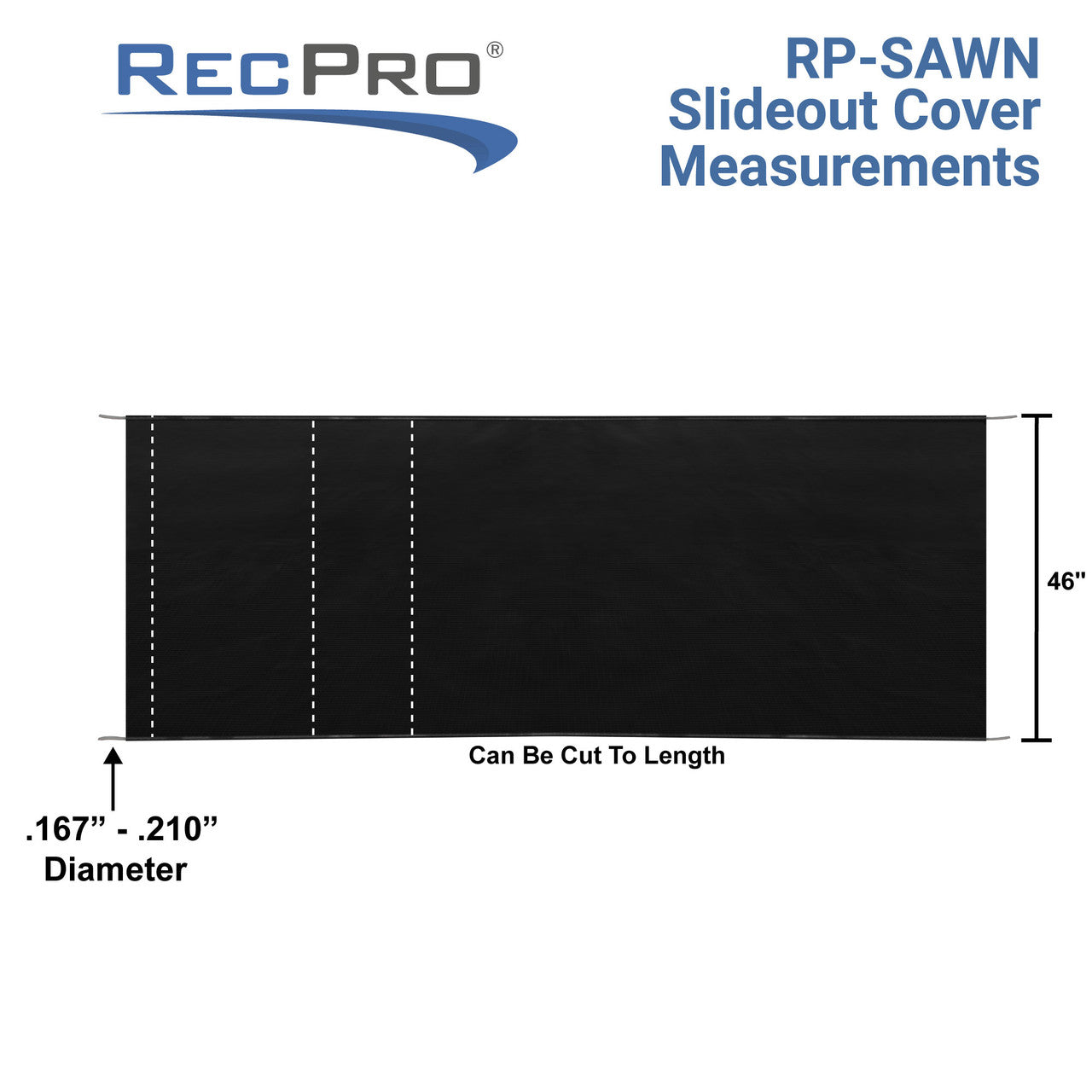 RecPro RV Awning Fabric for Slide Out Only | 48"-110"