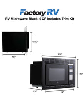 RV Microwave Black .9 CF Includes Trim Kit
