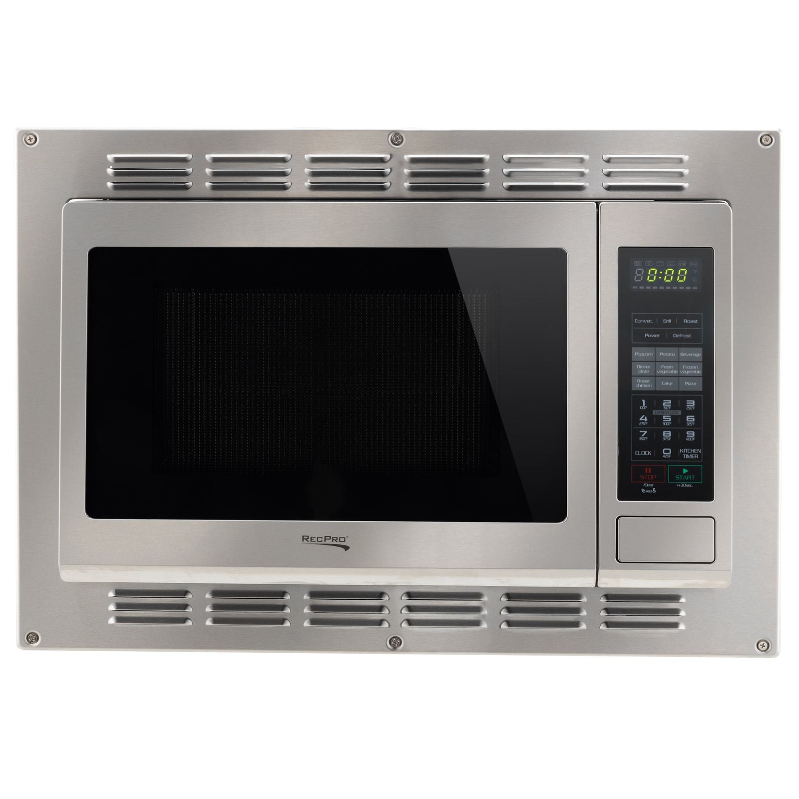 RecPro RV Microwave 1.1 CF. | Stainless Steel | Replaces Greystone and High Pointe