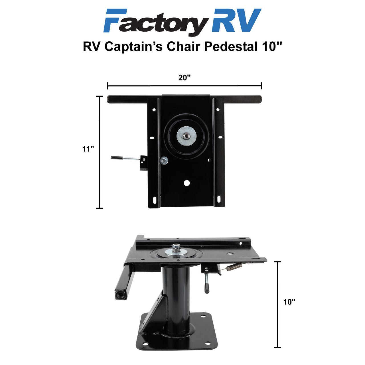 RV Captain's Chair Pedestal 10" | Swivel Seat Base