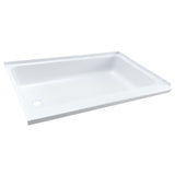 RV Shower Pan 40" x 24" x 5" Left Drain | White