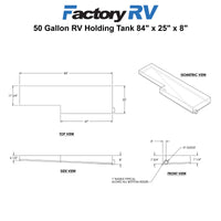 RV 50 Gallon Holding Tank 84" x 25" x 8" | Elkhart Plastics EPI 0140H