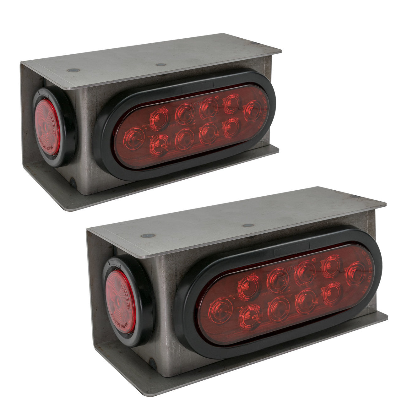 Long Haul Trailer Housing Box | Set of Two | LED Marker & Oval Lights & Steel Housing Box | Durable Protection for Mounting Lights