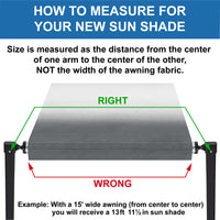 RV 22' Awning Shade Kit | 8' & 9' Drop Option | Acutal Width 20' 11½"