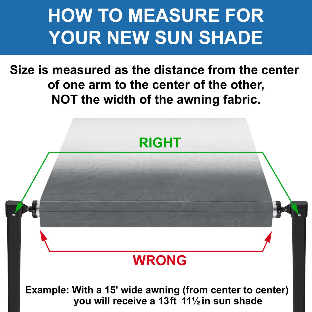 RV 11' Awning Shade Kit | 8' & 9' Drop Option | Acutal Width 9' 11½"