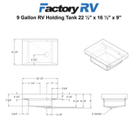 RV 9 Gallon Holding Tank 22 ½" x 16 ½" x 9" | Elkhart Plastics EPI 0450H