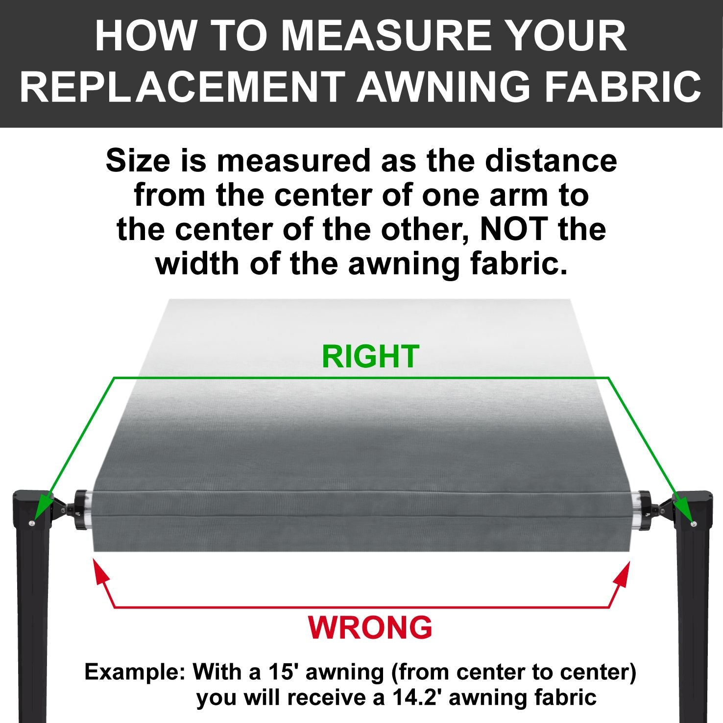 RV 14' Awning Fabric Replacement (Actual Width 13' 1")