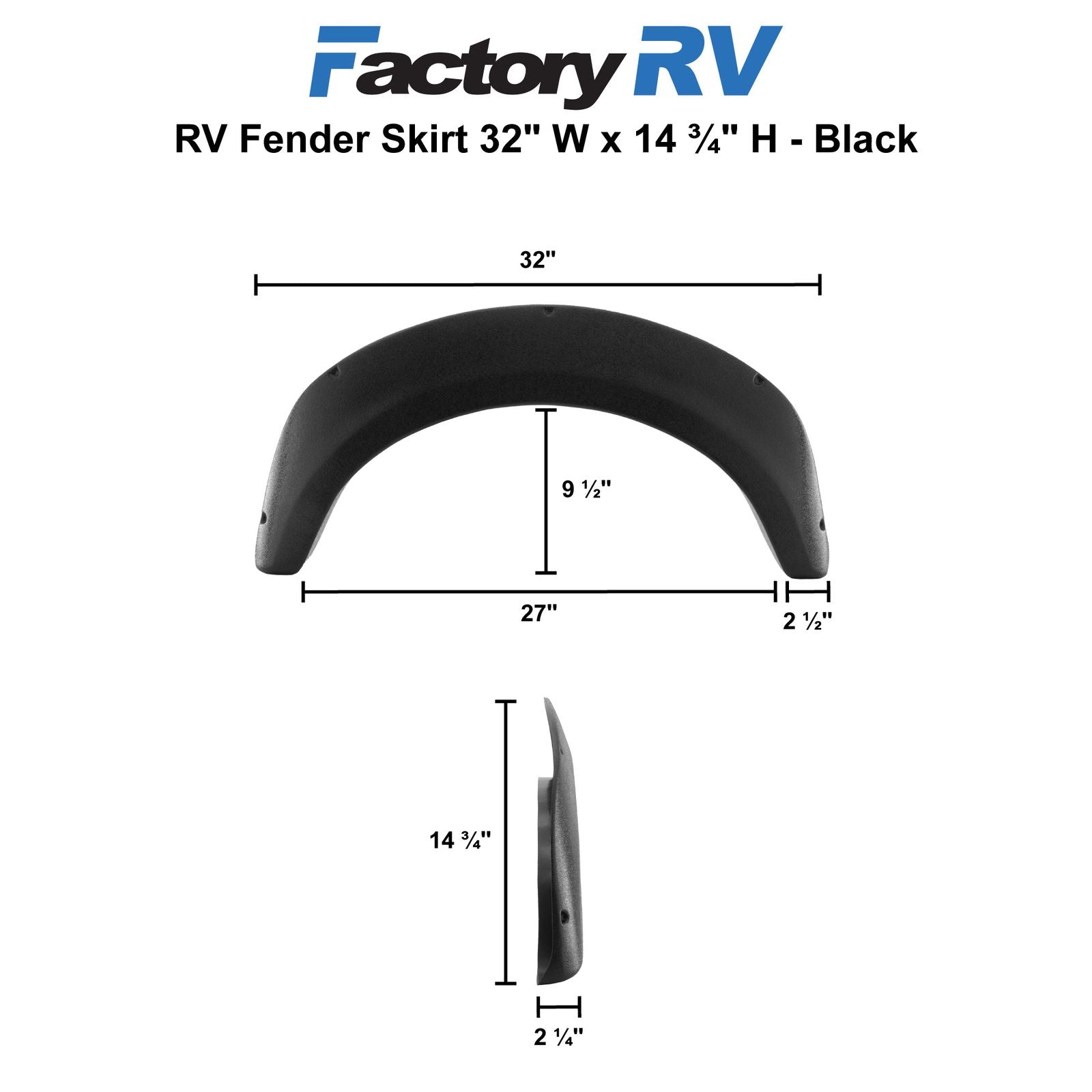 RV Fender Skirt | 32" W x 14 ¾" H | Fits Winnebago Minnie